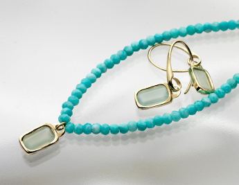 Aquamarine Collection | 925 Sterling Silver & 9K Gold Jewelry with Milky Aquamarine
