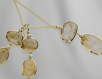 Muscat Collection | 14K Gold Rutile Quartz and Diamond Jewelry
