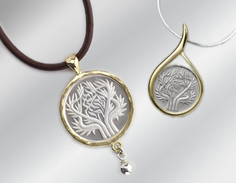 Tree of Life Adillion | State Medal set in 14K Gold and Silver Jewelry