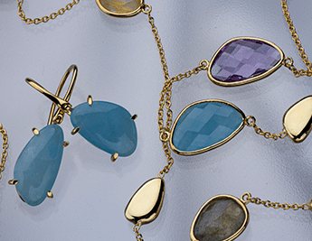 Femininity Collection | 14K Gold Aquamarine and Natural Gemstones Jewelry