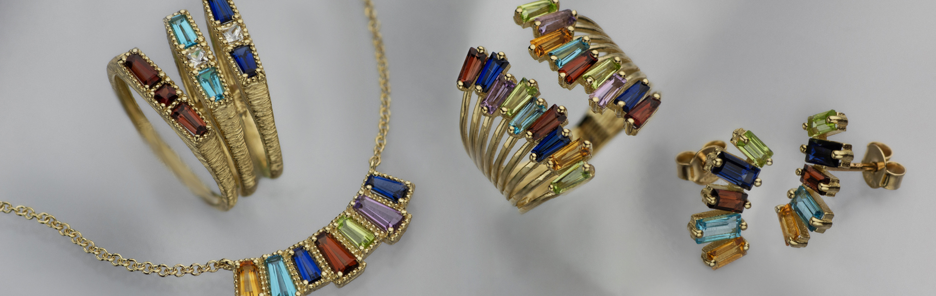 14K Gold Jewelry with Natural Gemstones