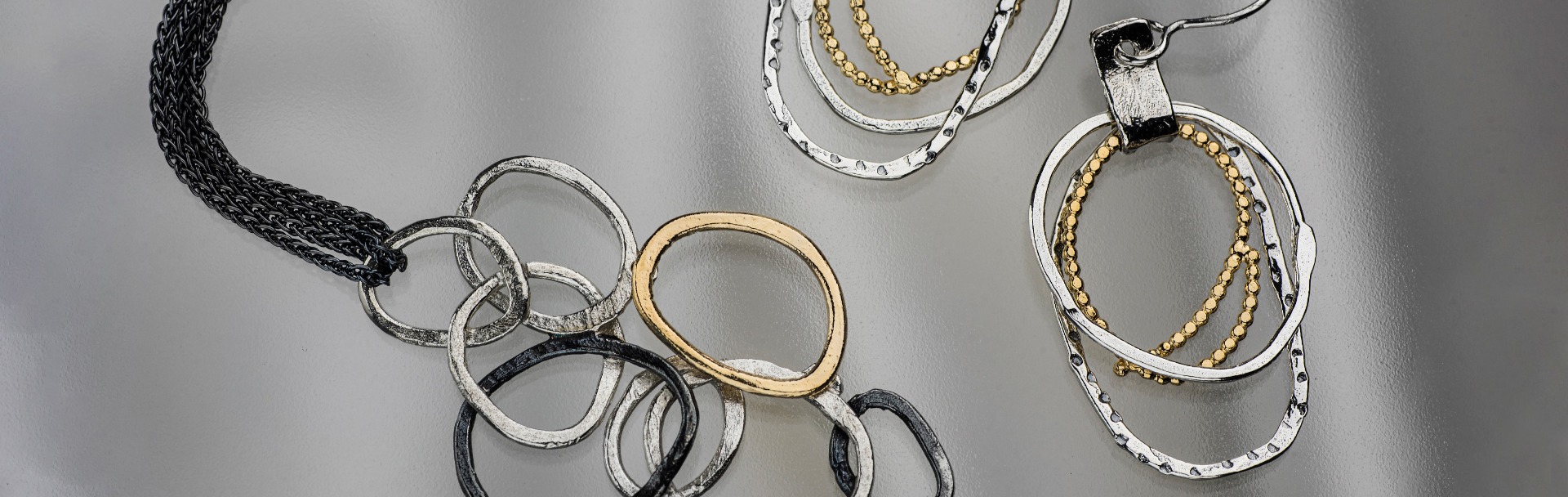 Bubbles Collection | Darkened, Whitened & Gilded Silver