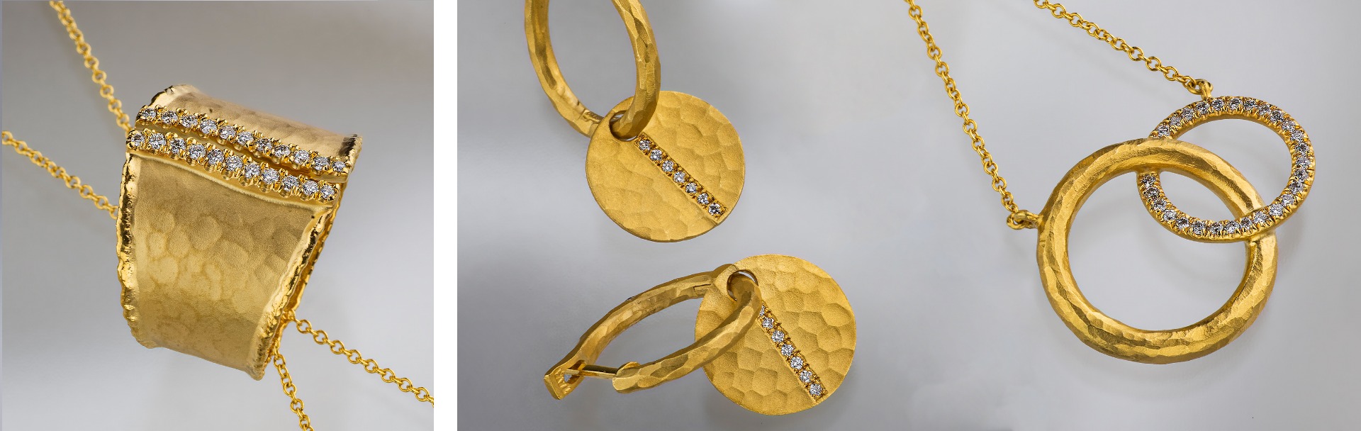 14k gold jewelry set with Diamonds