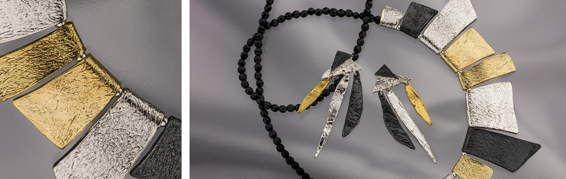 White, Oxidized & Gilded Silver Jewelry