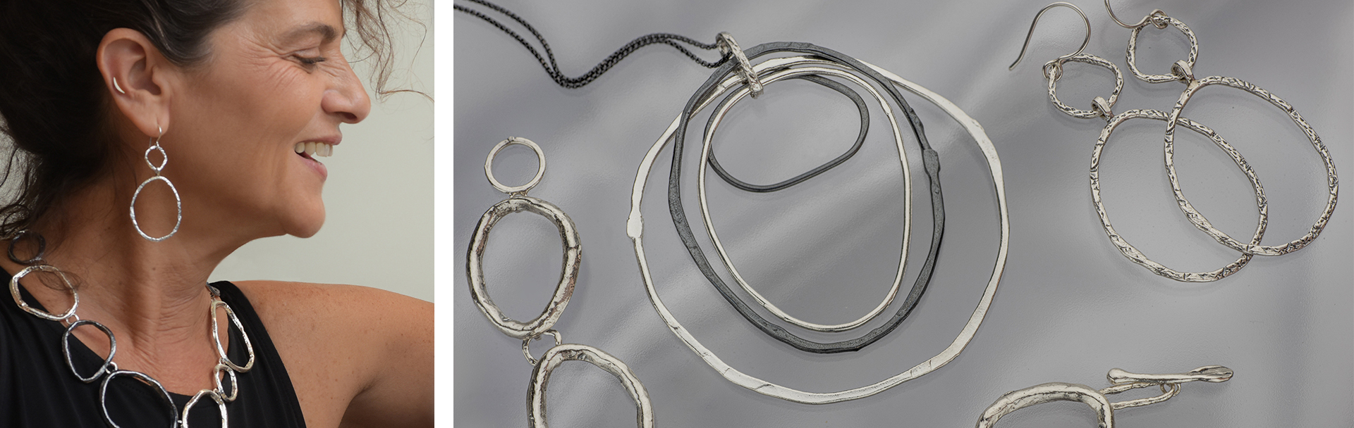White & Oxidized Silver Jewelry