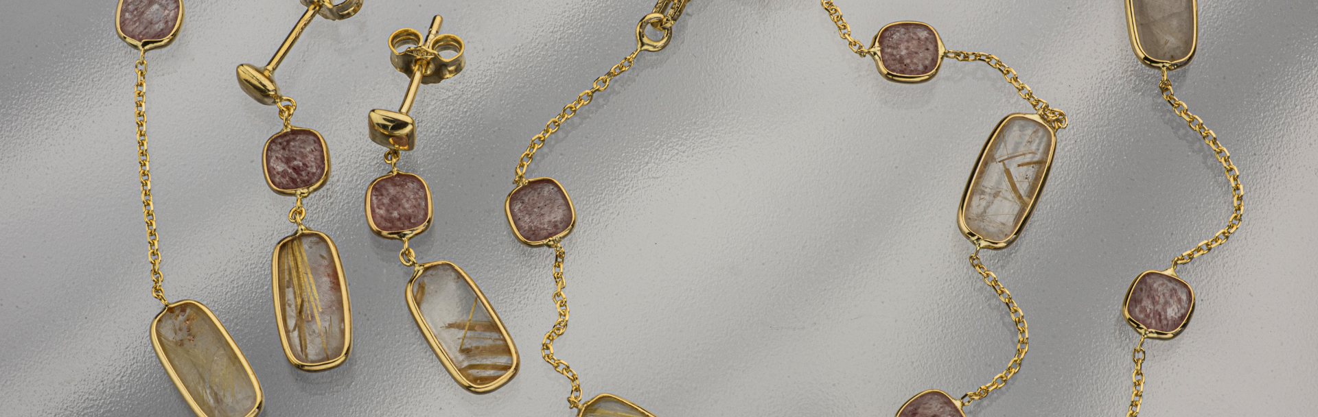 14K Gold Jewelry with Rutile Quartz