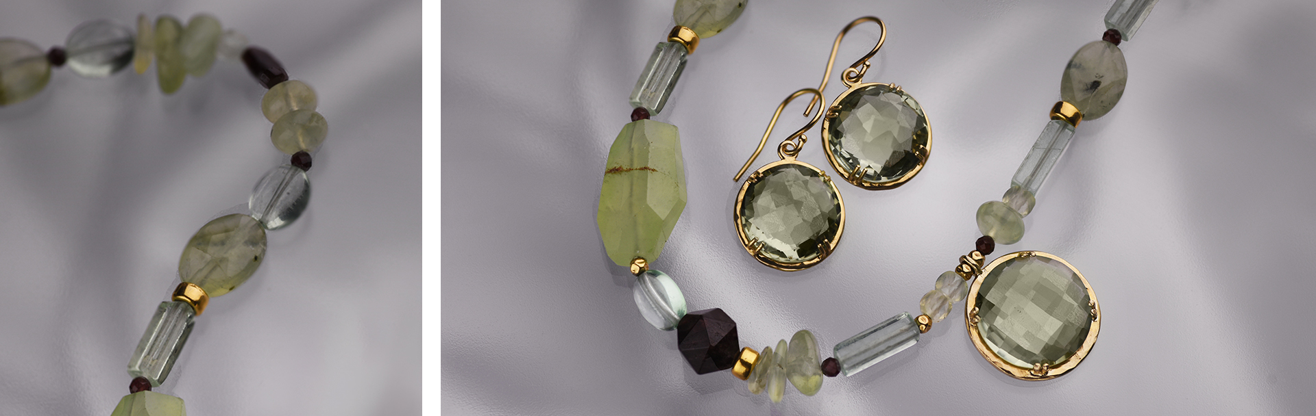 925 Sterling Silver Jewelry with Green Amethyst