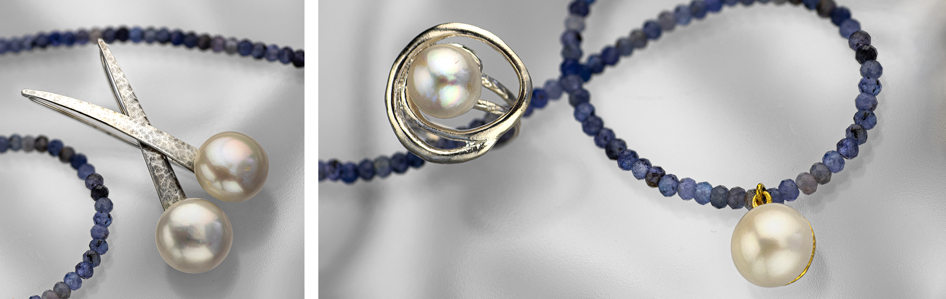 925 Sterling Silver Jewelry with Tanzanite and Pearls