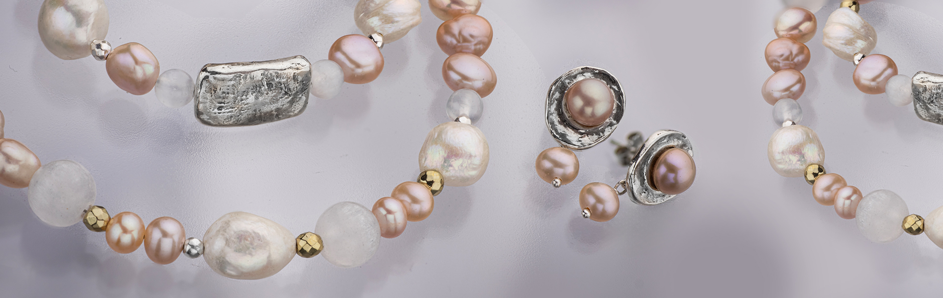 925 Sterling Silver Jewelry with Pearls and Natural Gemstones 