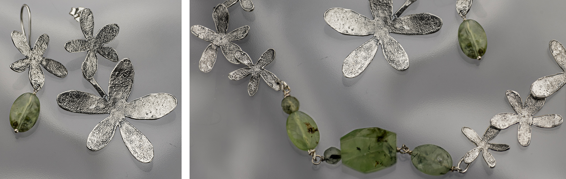 925 Sterling Silver Jewelry with Prehnite