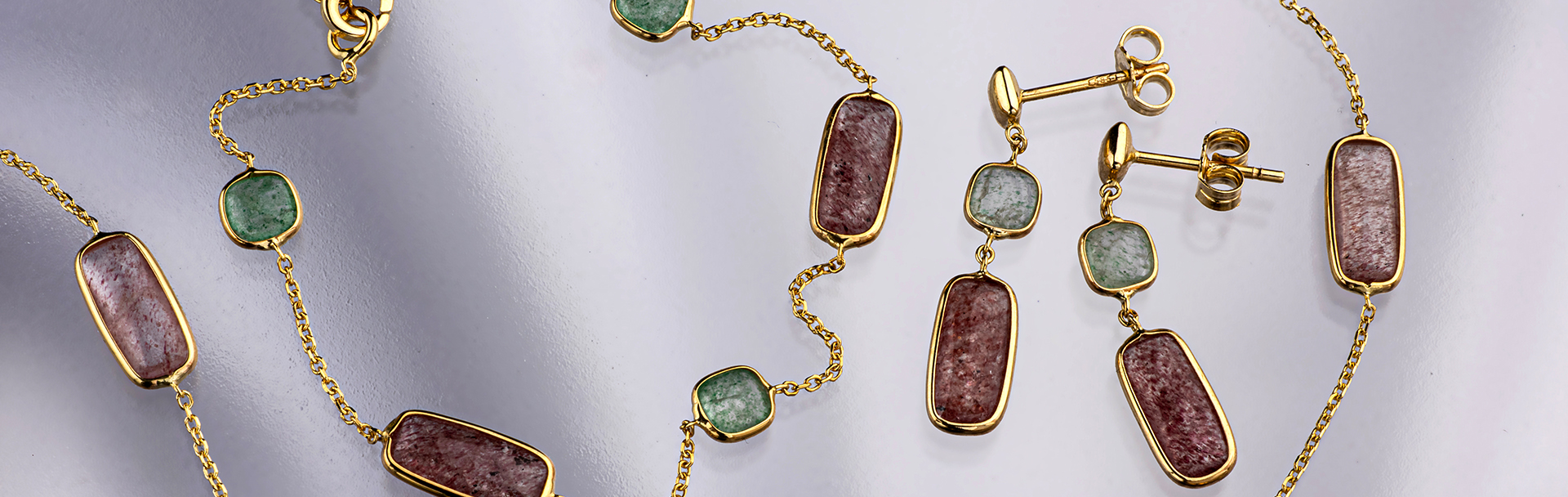 14K Gold Jewelry with Natural Tanzurine