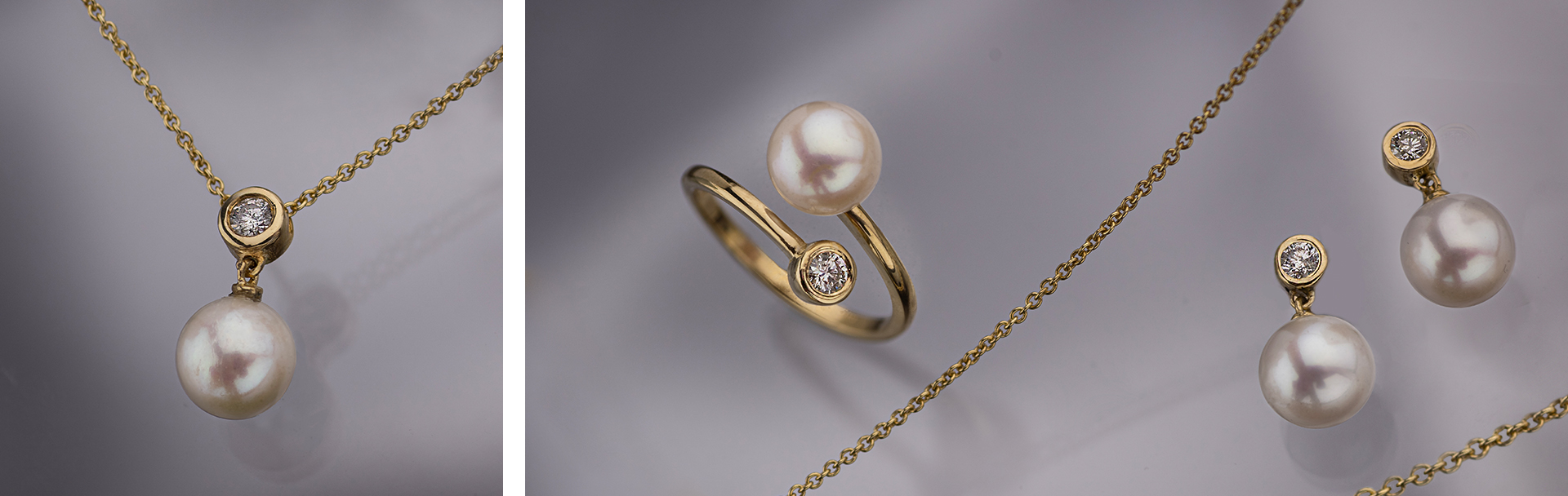 14K Gold Jewelry with Pearls and Diamonds